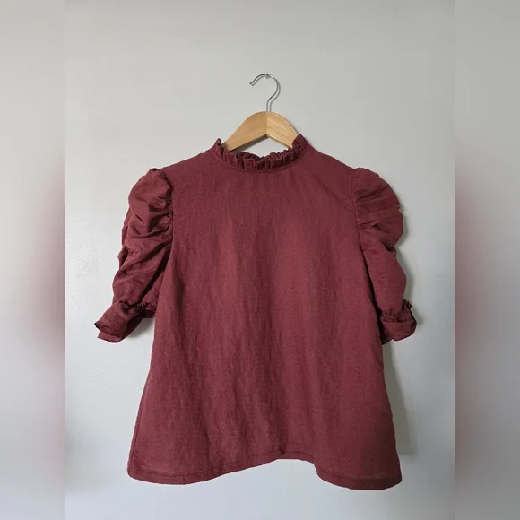 Moon River Size Small Mauve Rose Short Sleeve Blouse Lightweight Top - Picture 1 of 9